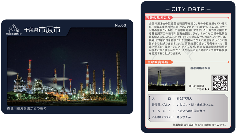 新登場】第３弾全国工場夜景カードを配布します！ | 市原市ウェブサイト