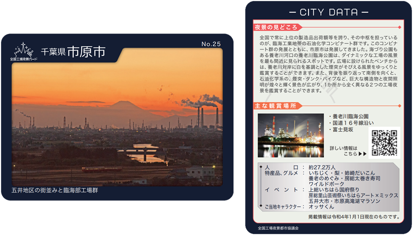 新登場】第３弾全国工場夜景カードを配布します！ | 市原市ウェブサイト